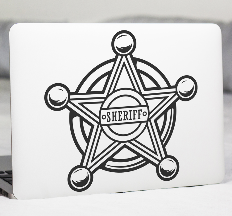 Pegatina para portátil emblema de la estrella del sheriff - TenVinilo