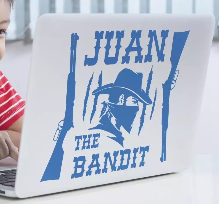Pegatina para portátil juan el bandido personalizada - TenVinilo