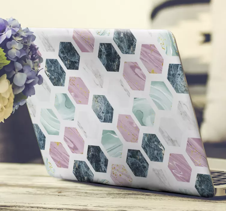 Vinilo para portátiles Diferentes texturas de canicas - TenVinilo