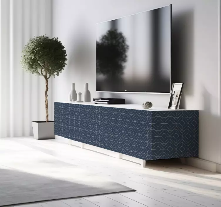 Vinilo trazo art déco azul - TenVinilo