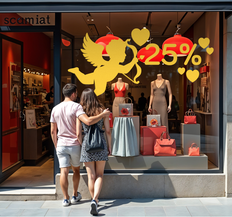 Pegatina San Valentín descuento de querubín - TenVinilo