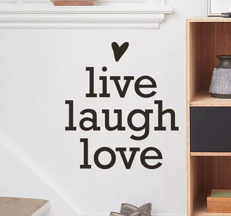 Vinilp decorativo dormitorio texto live laugh love - TenVinilo