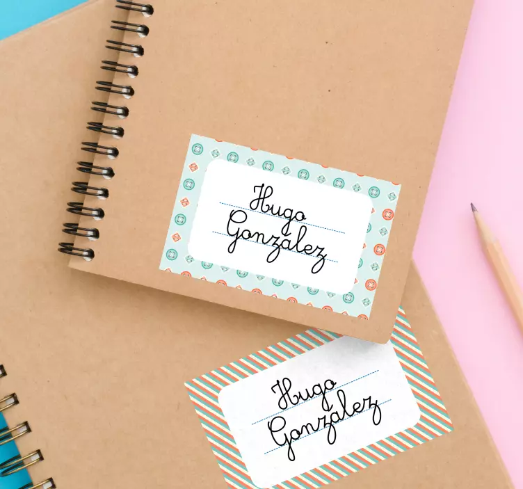 Pegatinas personalizadas libreta con nombre - TenVinilo