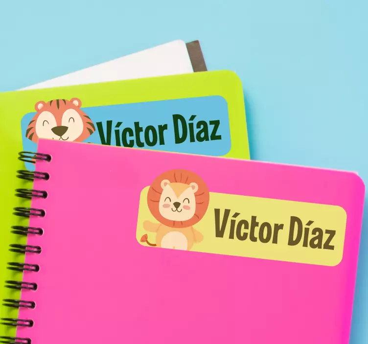 Pegatinas personalizadas libreta de animales - TenVinilo