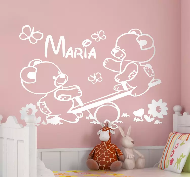 Pegatinas personalizadas ositos balancín - TenVinilo