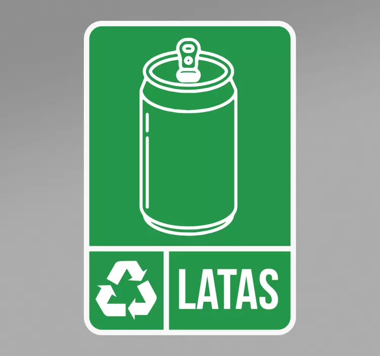 Pegatina adhesiva reciclaje para latas - TenVinilo