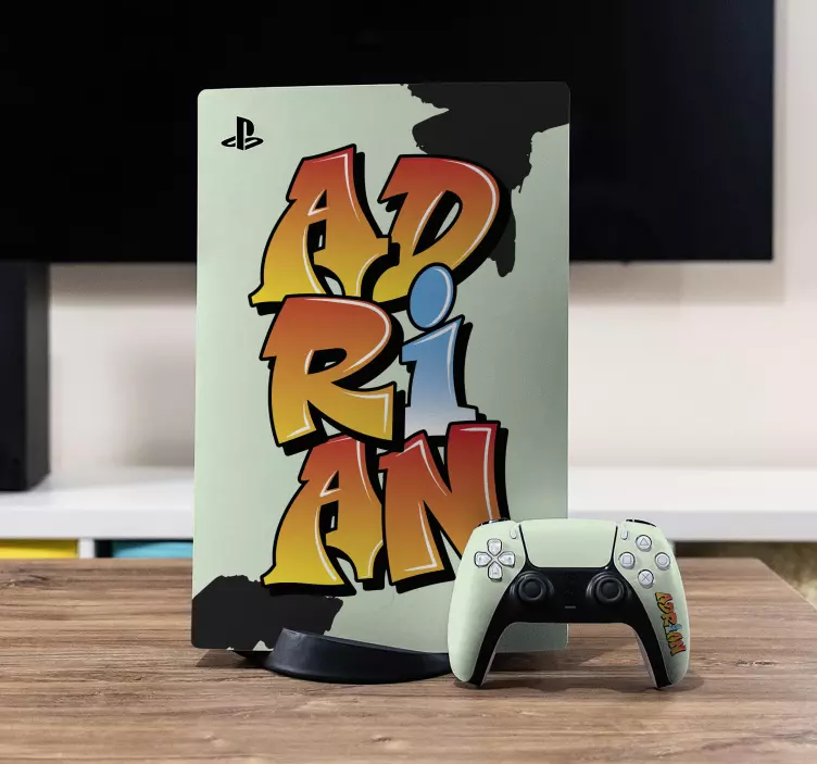 Skin PS4 nombre de grafiti colorido - TenVinilo