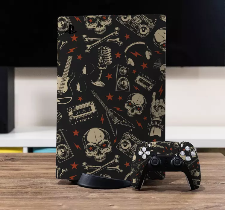 Skin PS4 calavera y música - TenVinilo