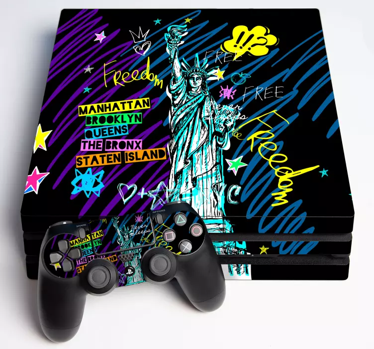 Skin ps4 diseño paisaje urbano libertad - TenVinilo