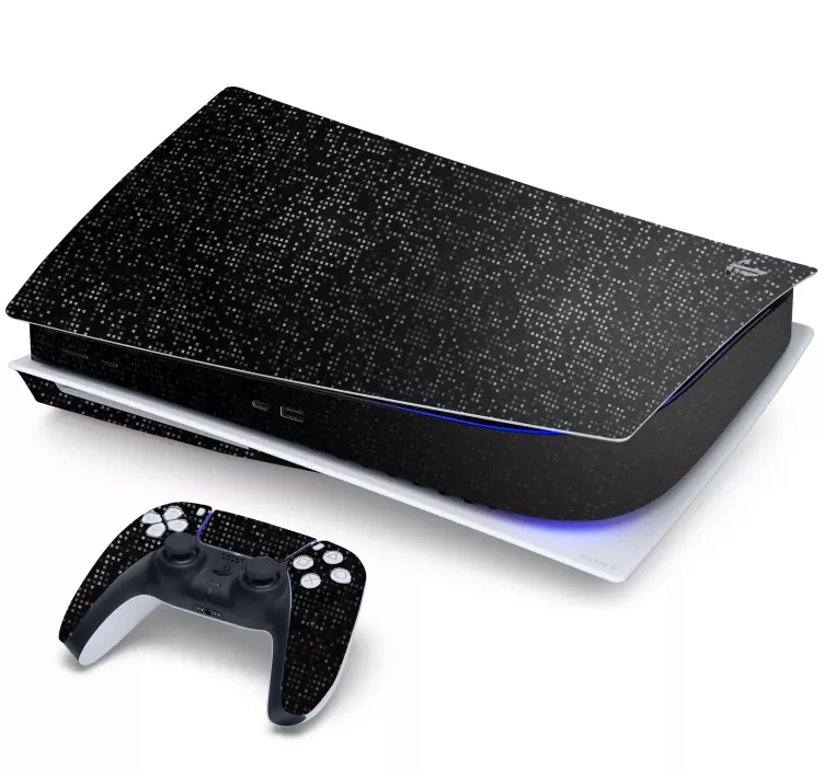 Skin ps4 diseño tecnológico negro patrón - TenVinilo
