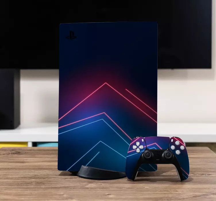 Skin ps4 patrón geométrico neón - TenVinilo