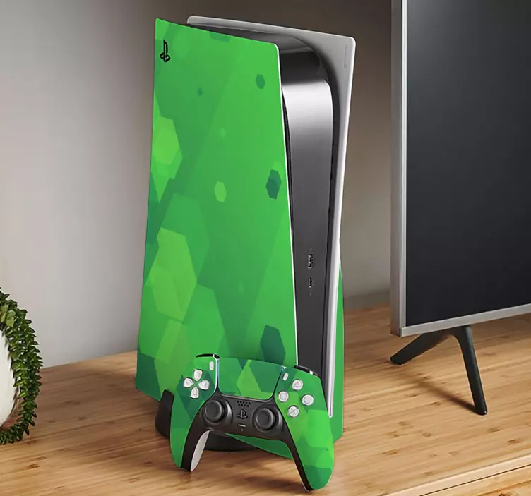 Skin ps4 patrón hexagonal verde - TenVinilo