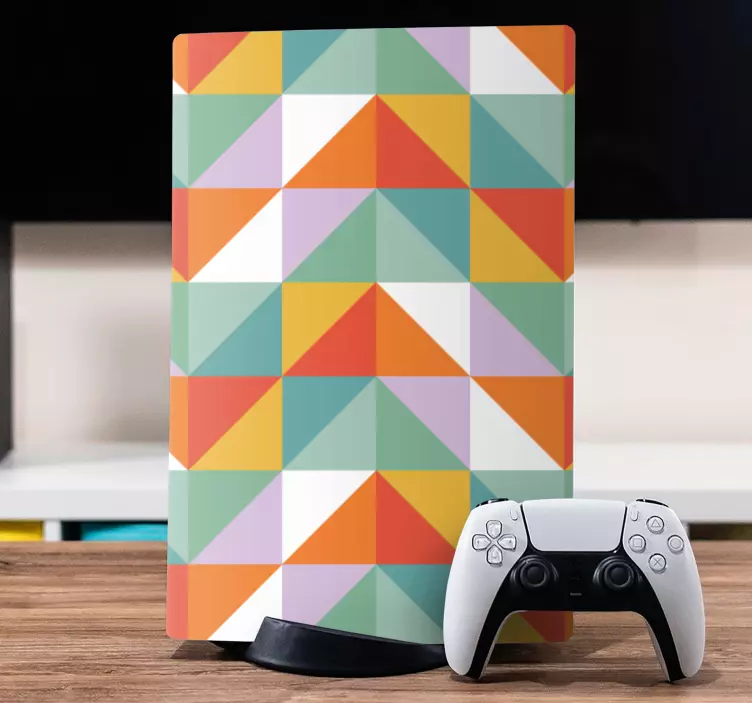 Skin PS4 patrón triangular vibrante - TenVinilo