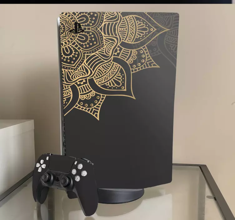 Skin ps4 patrones de mandala dorados - TenVinilo