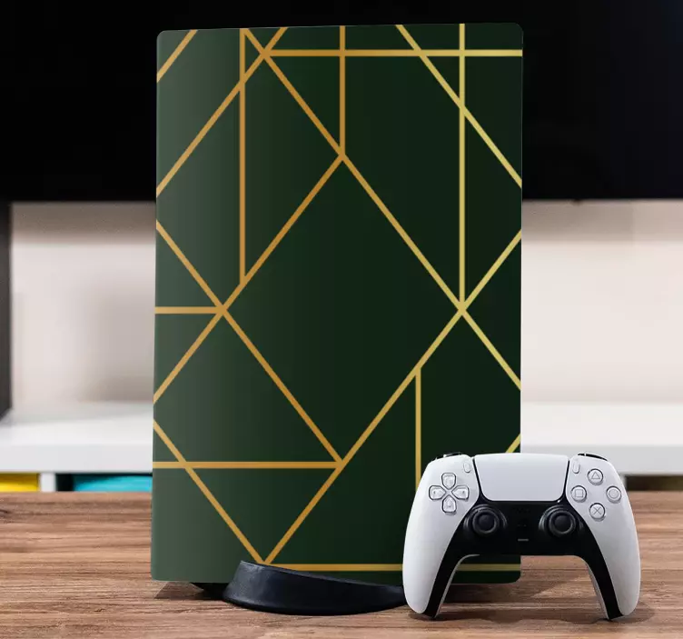 Skin PS4 patrones geométricos dorados - TenVinilo
