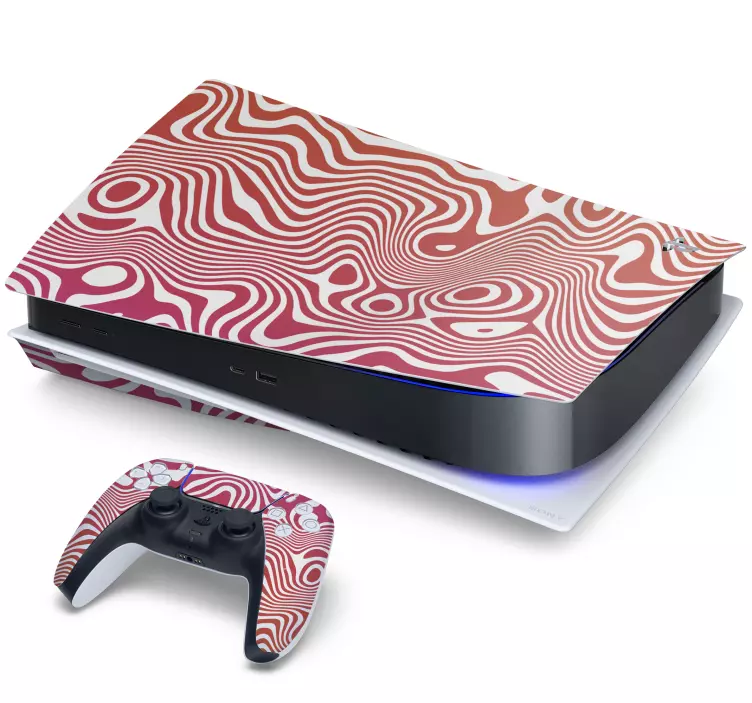 Skin PS4 patrones ondulados rojos - TenVinilo