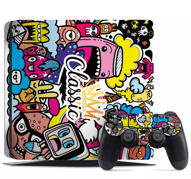 Skin ps4 personalidades animadas vibrantes - TenVinilo