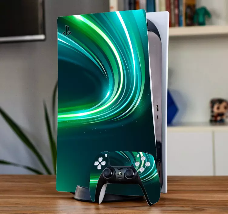 Skin ps4 remolinos verdes dinámicos - TenVinilo