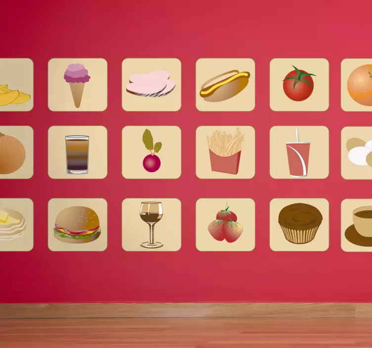 Sticker adhesivo varias comidas - TenVinilo