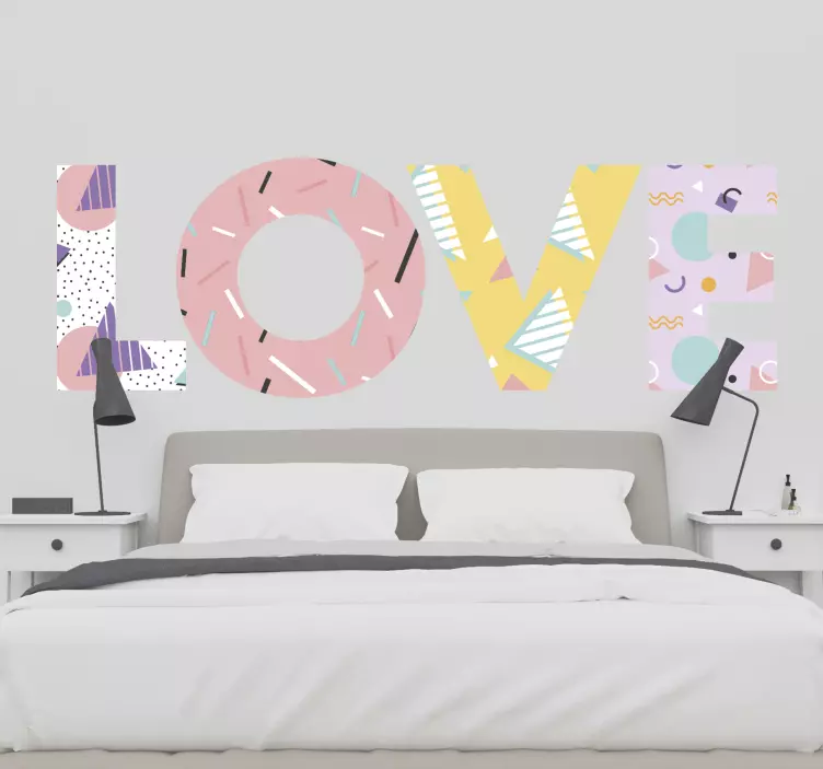 Sticker de amor Love estilo Memphis - TenVinilo