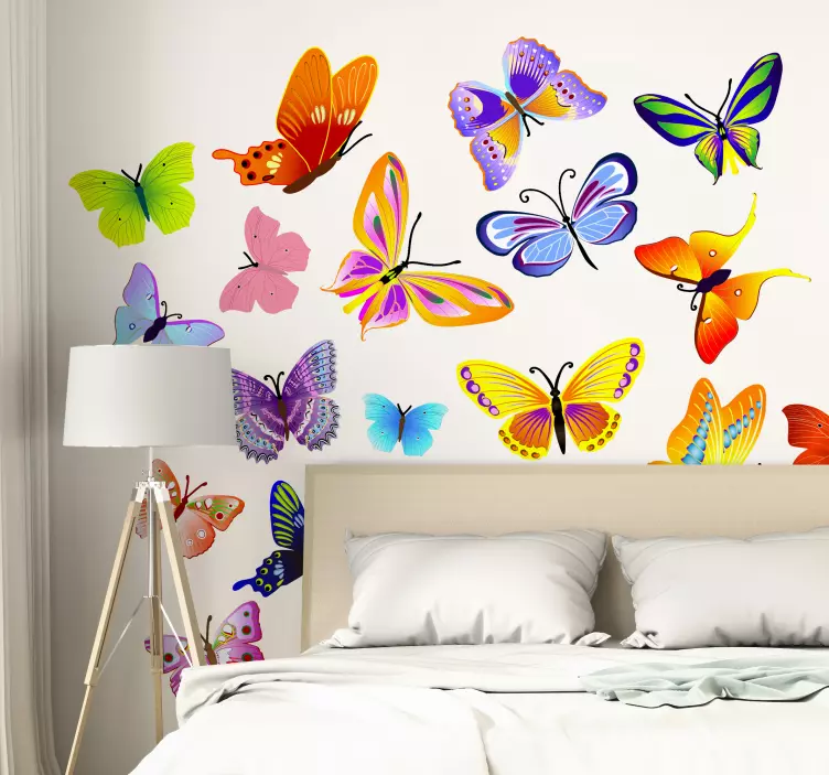 Sticker mariposas multicolor - TenVinilo