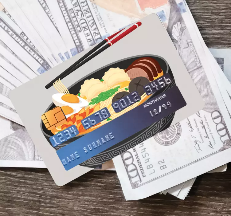 Sticker para tarjeta ilustración de sushi bowl - TenVinilo