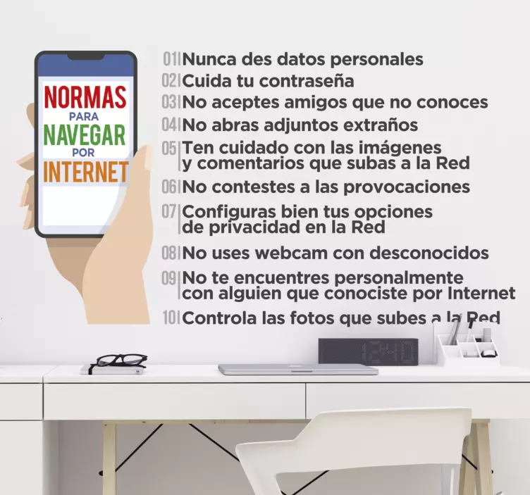 Vinilo 10 normas para navegar por internet - TenVinilo