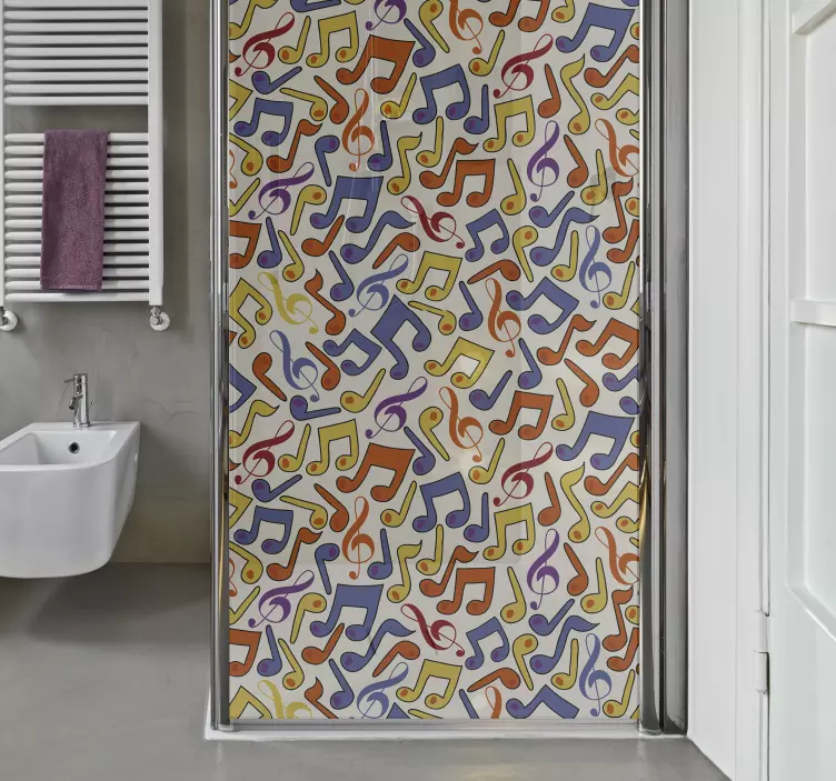 Vinilo decorativo mampara de ducha musical - TenVinilo
