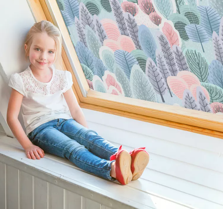 Vinilo decorativo para cristal árboles nórdicos - TenVinilo