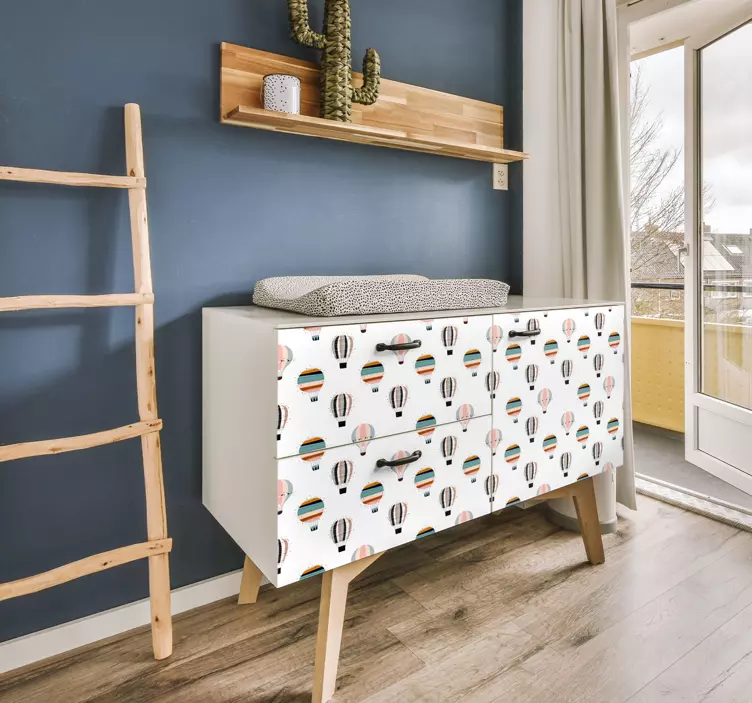 Vinilo mueble Patrón de globos de aire caliente - TenVinilo