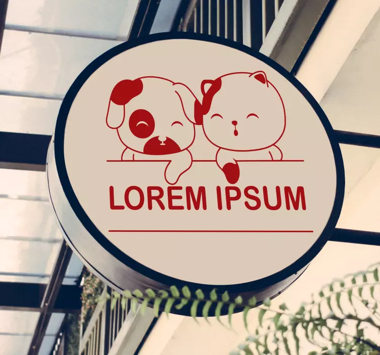 Vinilo decorativo para veterinaria perro y gato - TenVinilo