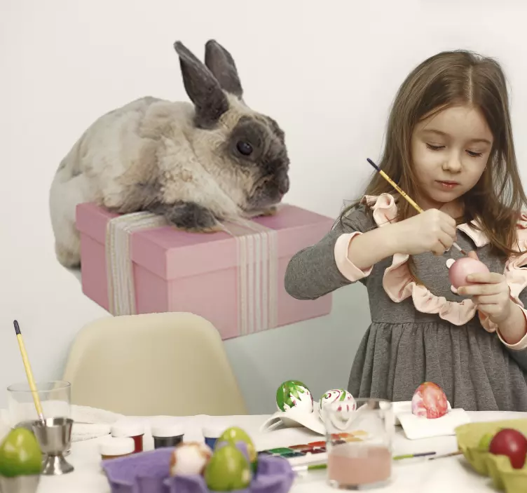 Vinilo animal de granja conejito en regalo - TenVinilo