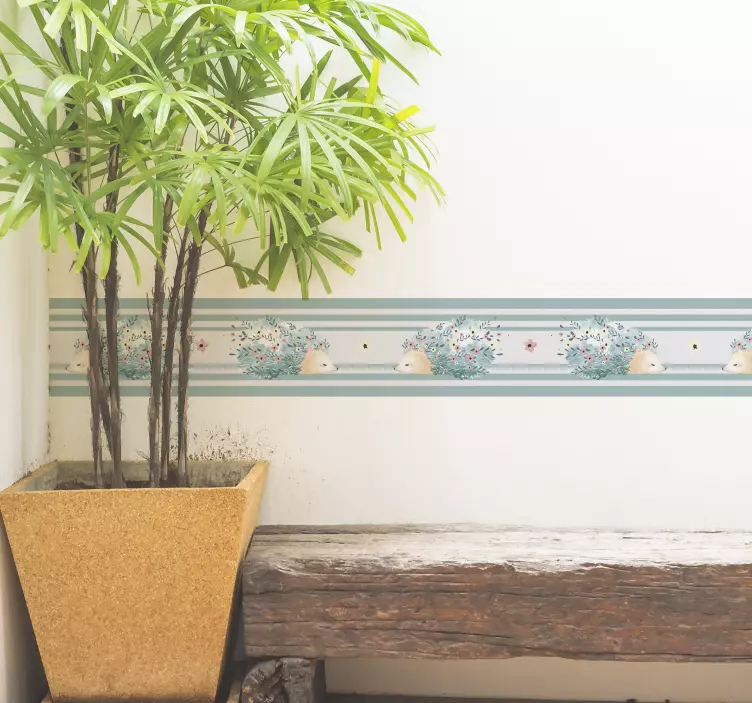 Vinilo animal de granja encantador patrón de erizo - TenVinilo