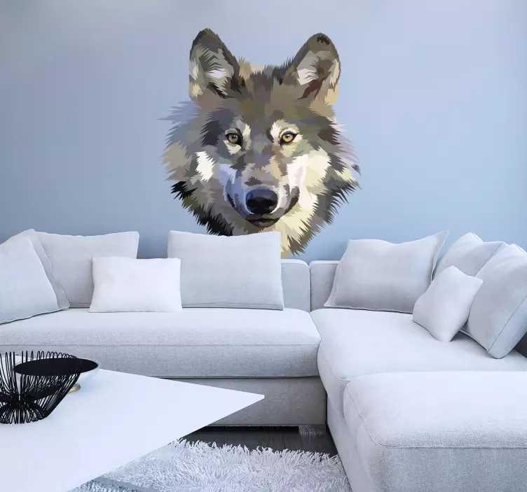 Vinilo animal salvaje lobo vintage - TenVinilo