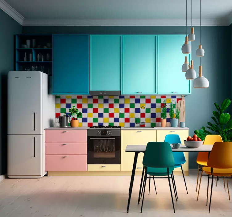 Vinilo azulejos de colores - TenVinilo