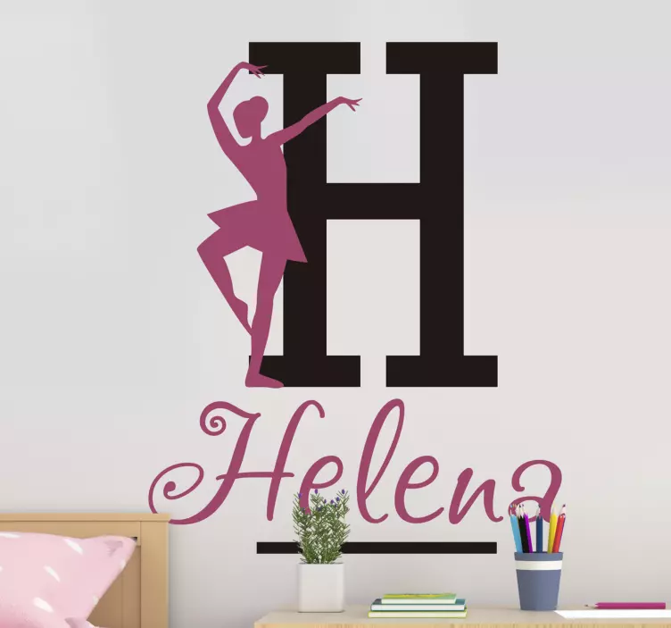 Vinilo bailarina ballet nombre personalizable - TenVinilo