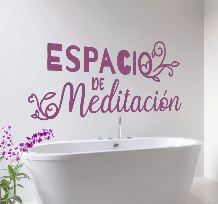 Vinilo para baños frase espacio de meditación - TenVinilo