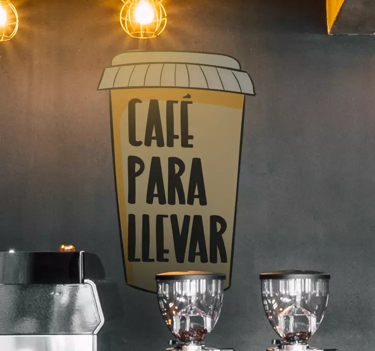 Vinilo para cafeterías vaso café para llevar - TenVinilo