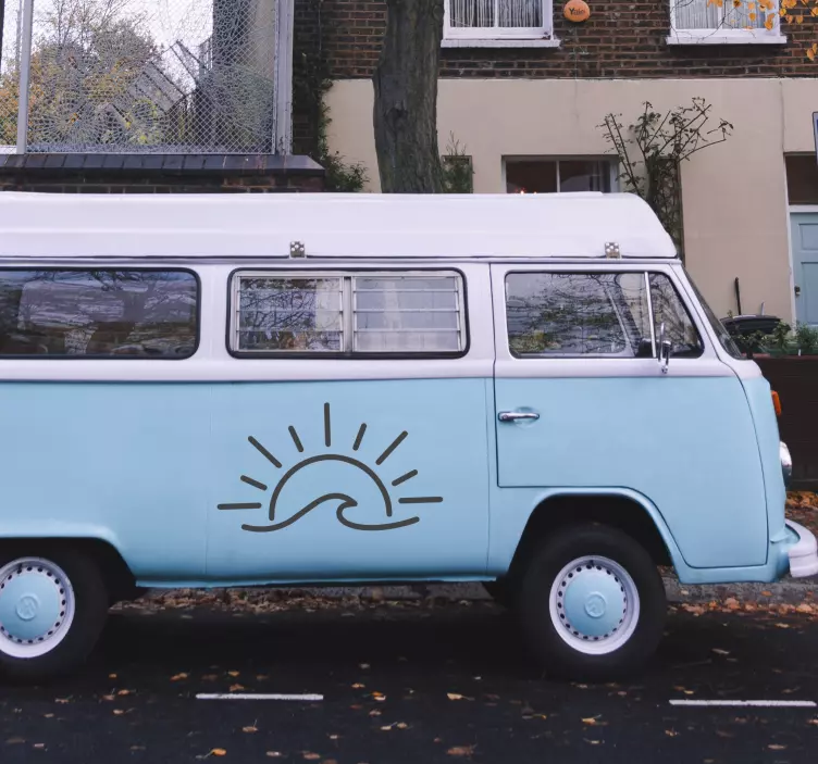 Pegatina caravana ola de sol - TenVinilo