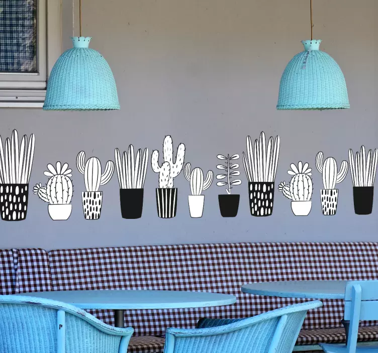 Vinilo cenefa ilustraciones plantas - TenVinilo