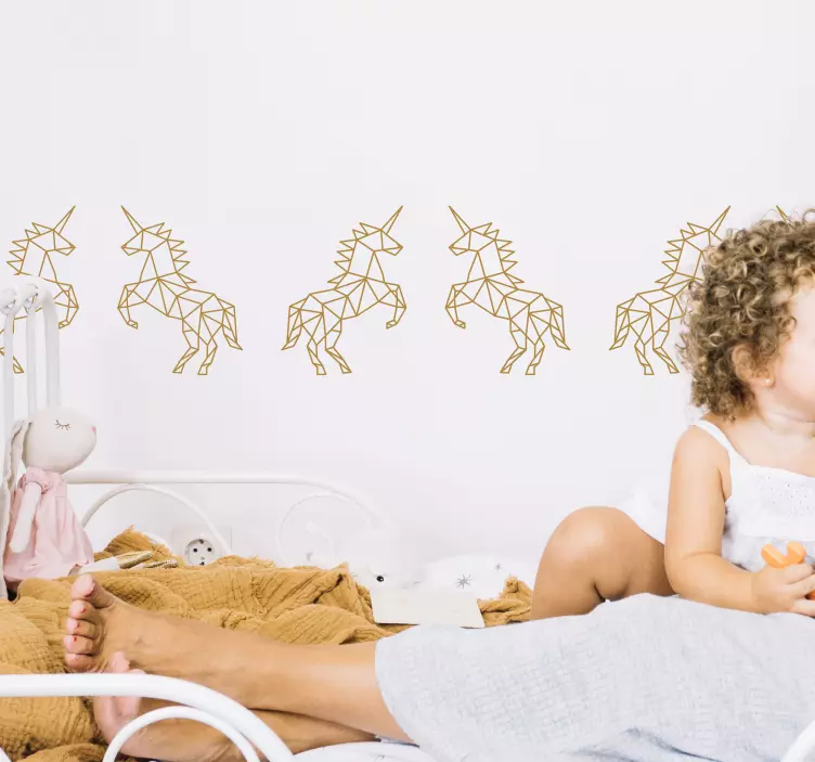 Vinilo cenefa unicornio geométrico - TenVinilo