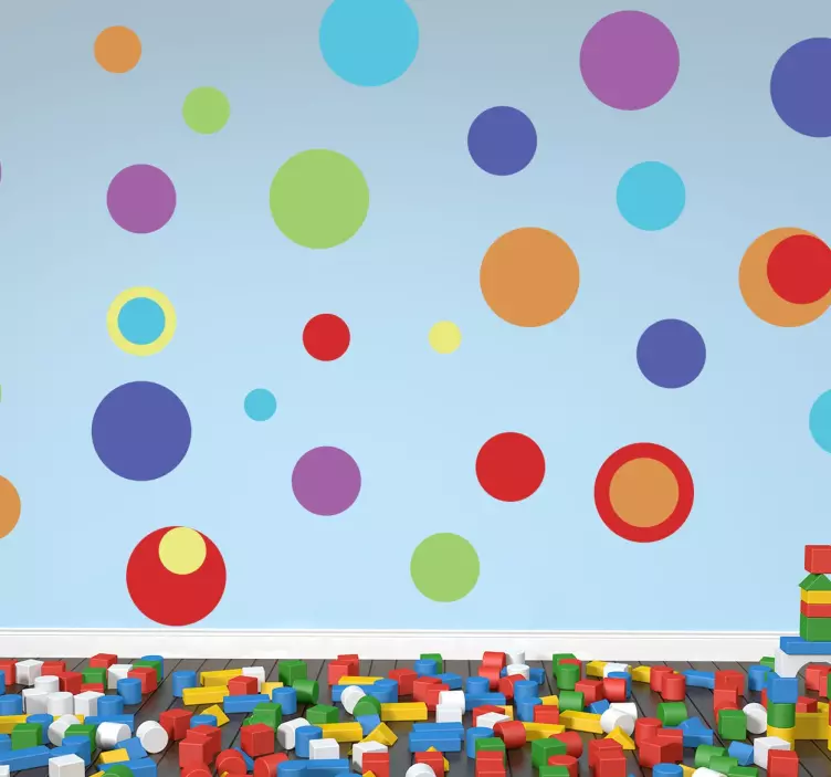 Vinilo círculos de colores tamaños arco iris - TenVinilo