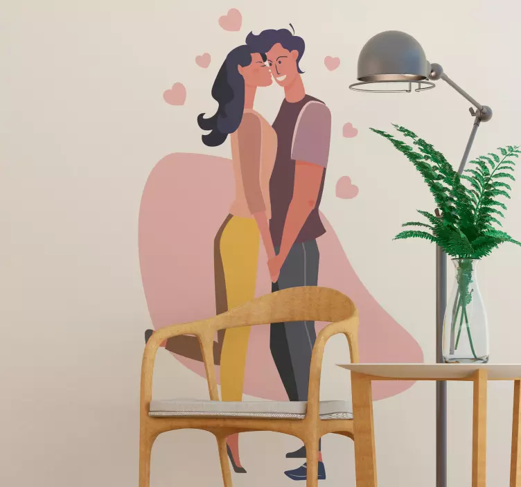 Vinilo de amor pareja cogida de la mano - TenVinilo