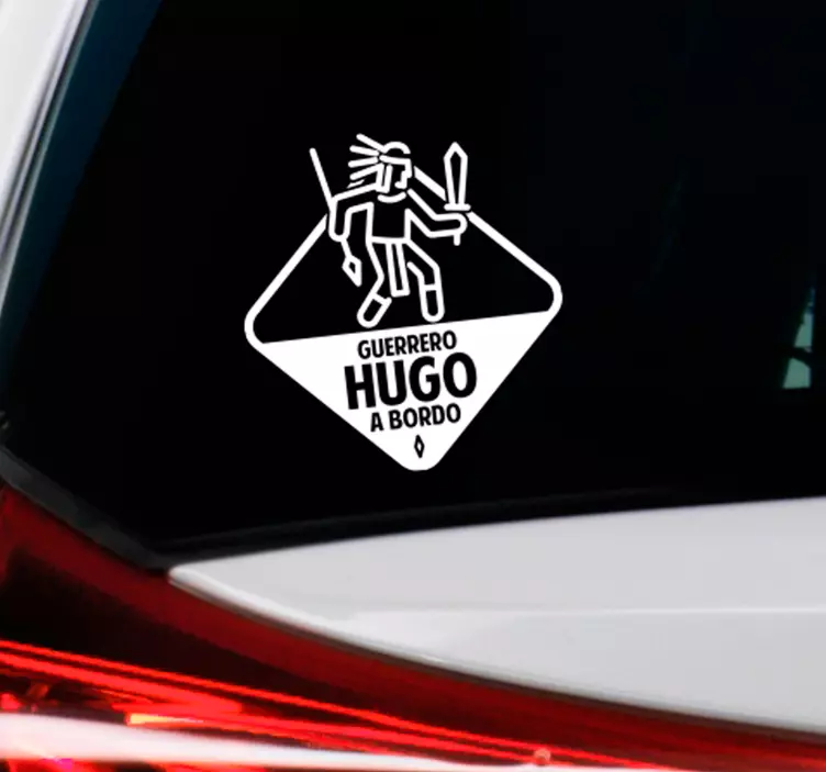 Vinilo de coche Guerrero azteca personalizable - TenVinilo