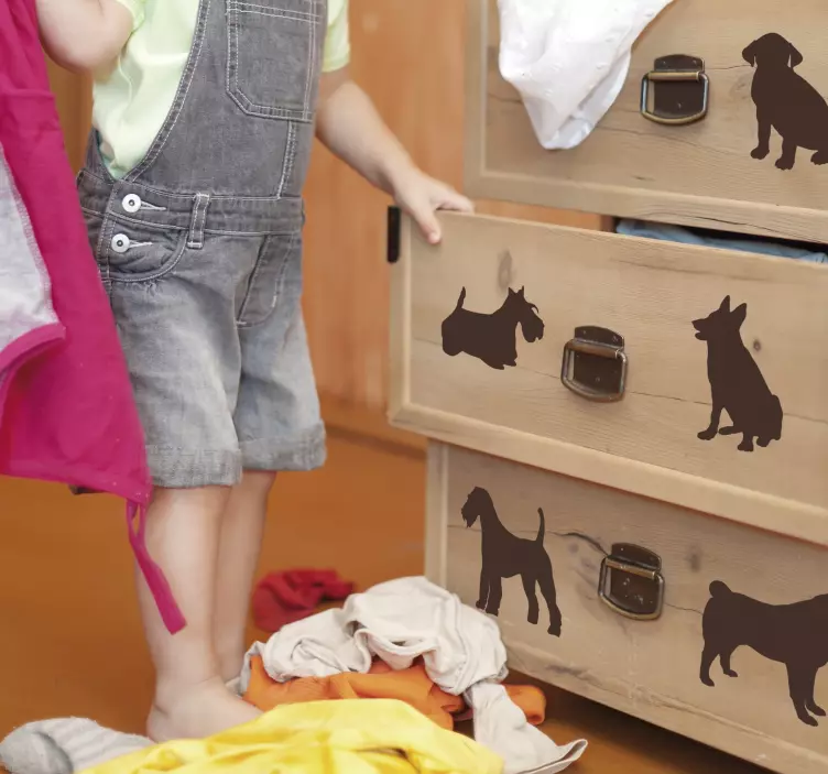 Vinilo infantil de conjunto aniamles para armario - TenVinilo