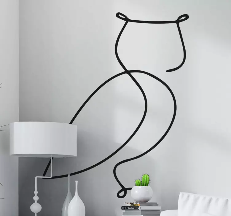 Vinilo pájaro Búho minimalista - TenVinilo