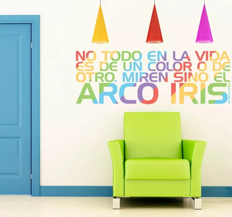Vinilo de texto arco iris coelho - TenVinilo