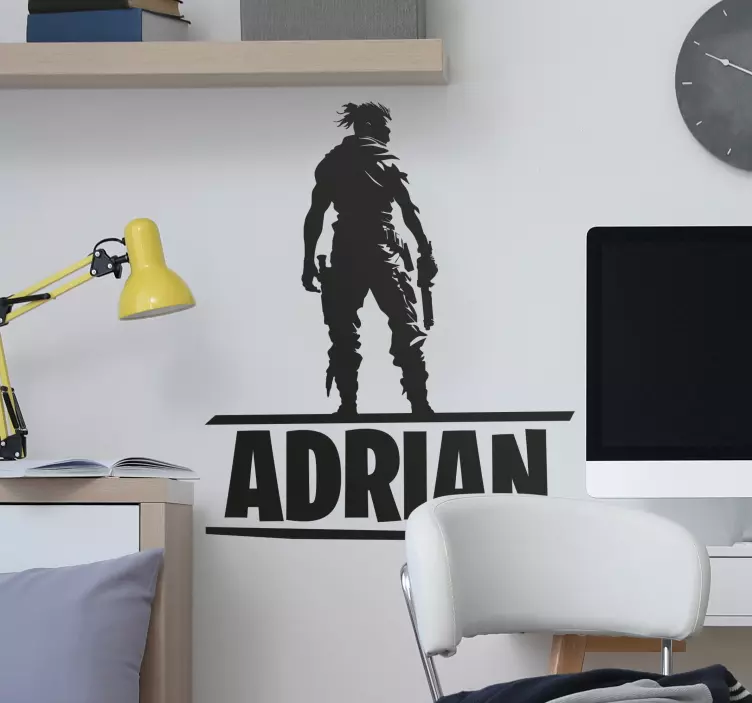 Vinilo videojuego personaje de batalla con nombrePersonaje de bat - TenVinilo