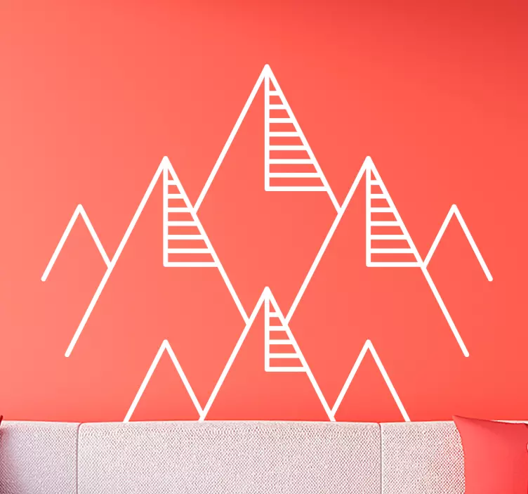 Vinilo pared abstracto de montañas geométricas - TenVinilo