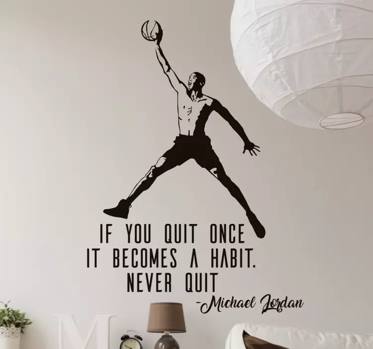 Vinilo decorativo Air Jordan never quit - TenVinilo